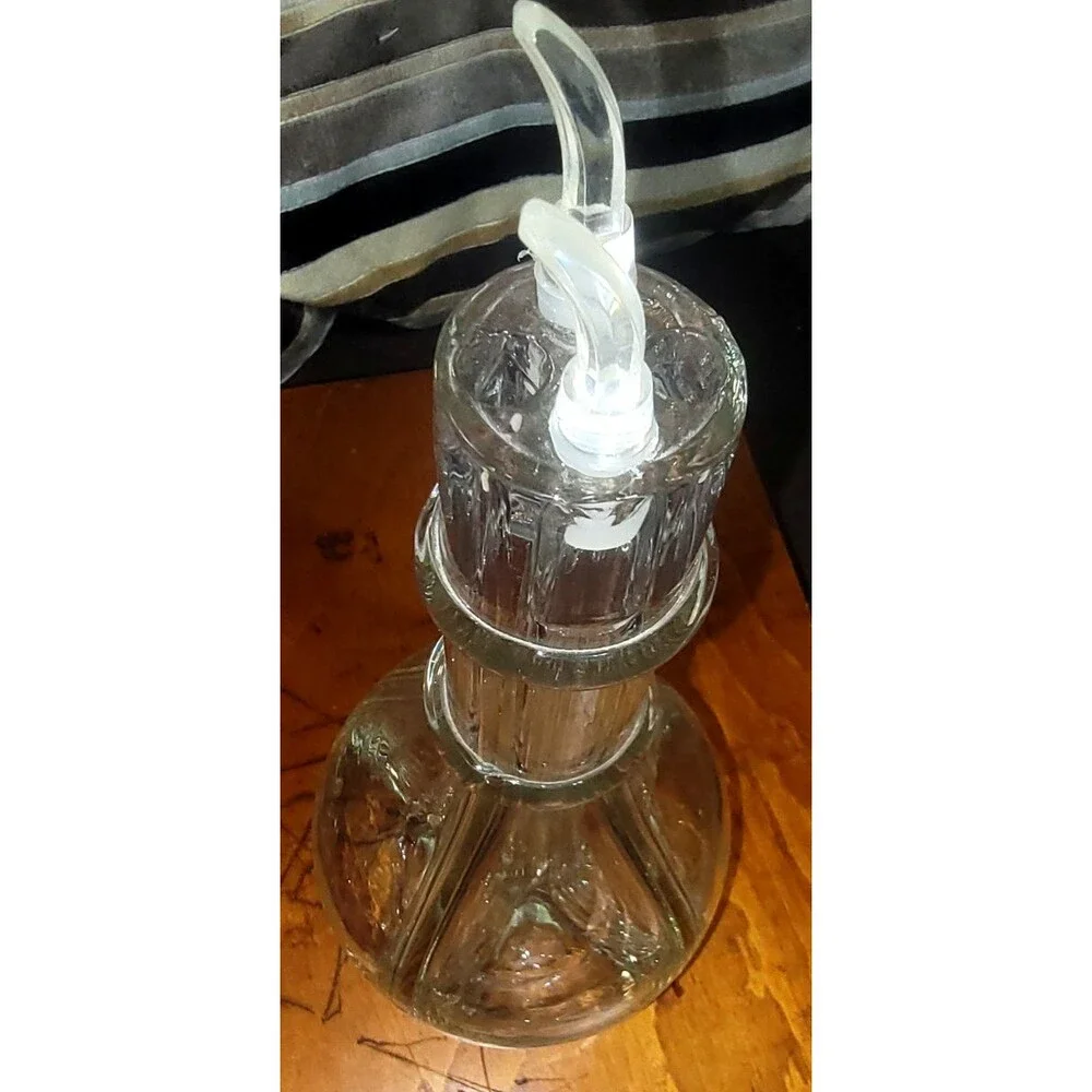 Vintage Hand Blown Glass 4-Chamber Decanter Cruet Liqueurs Made n FRANCE 60s 70s